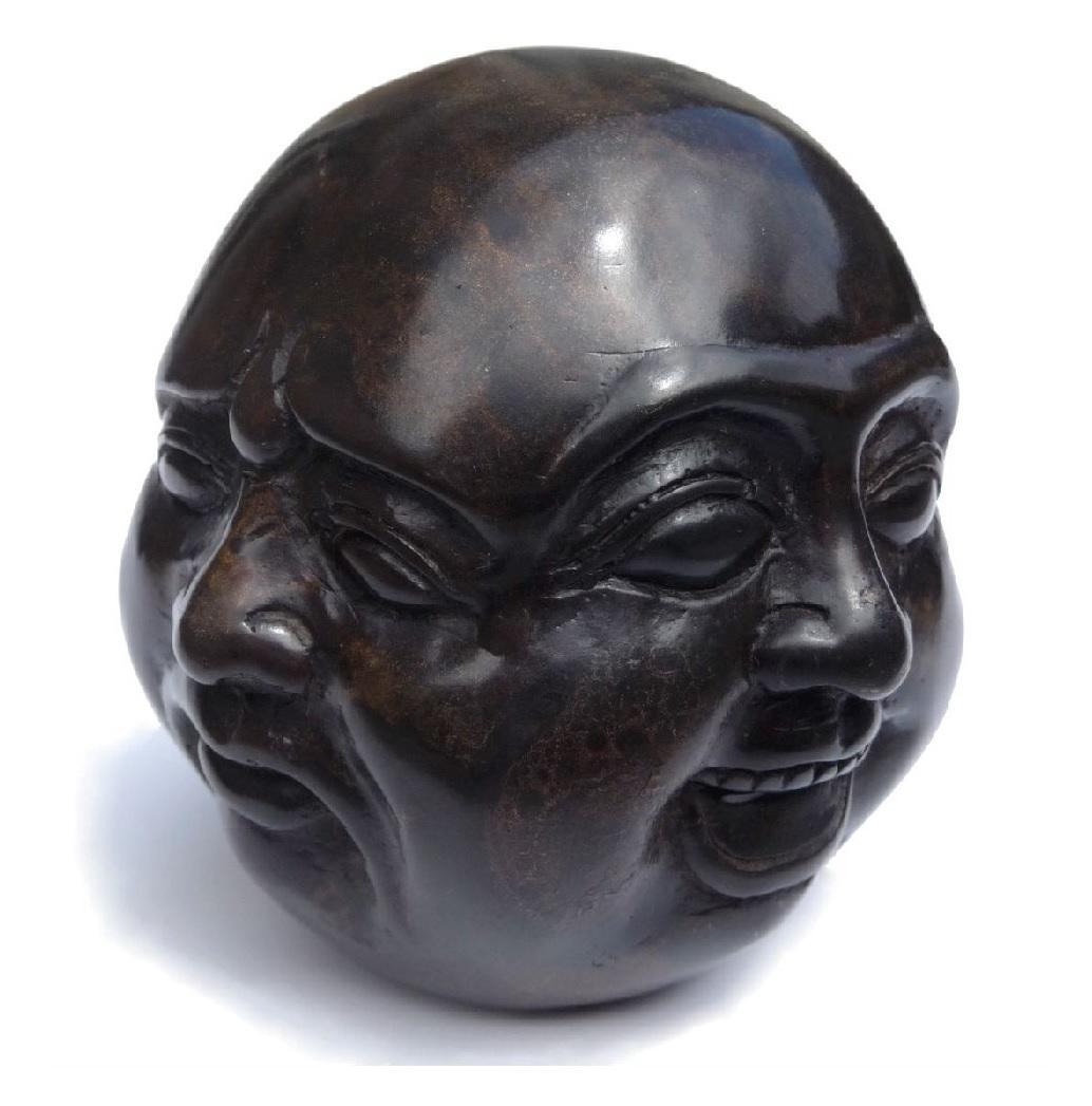 Buddha Head 4 Emotions Solid Bronze