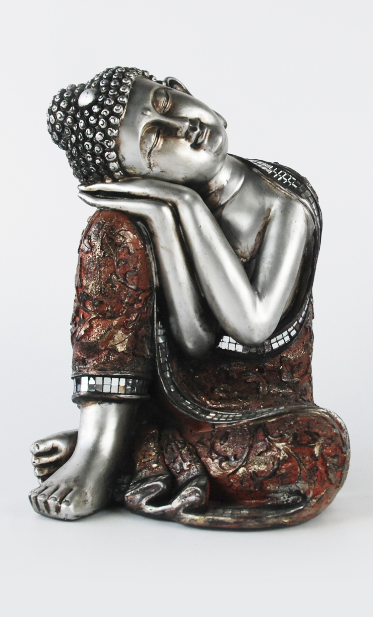 Sleeping Buddha with Glass Brown B Home Accessories Decoration