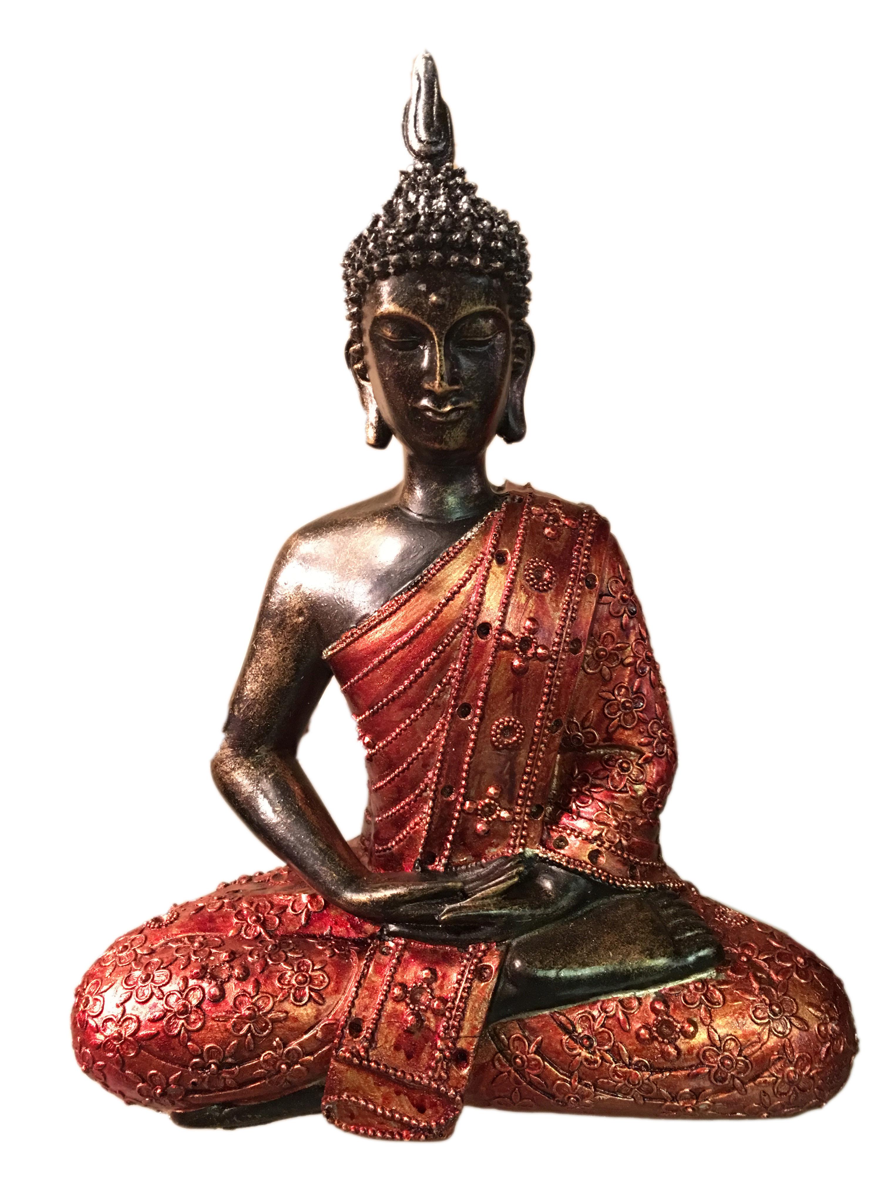 Thai Buddha Meditation Flowers Red