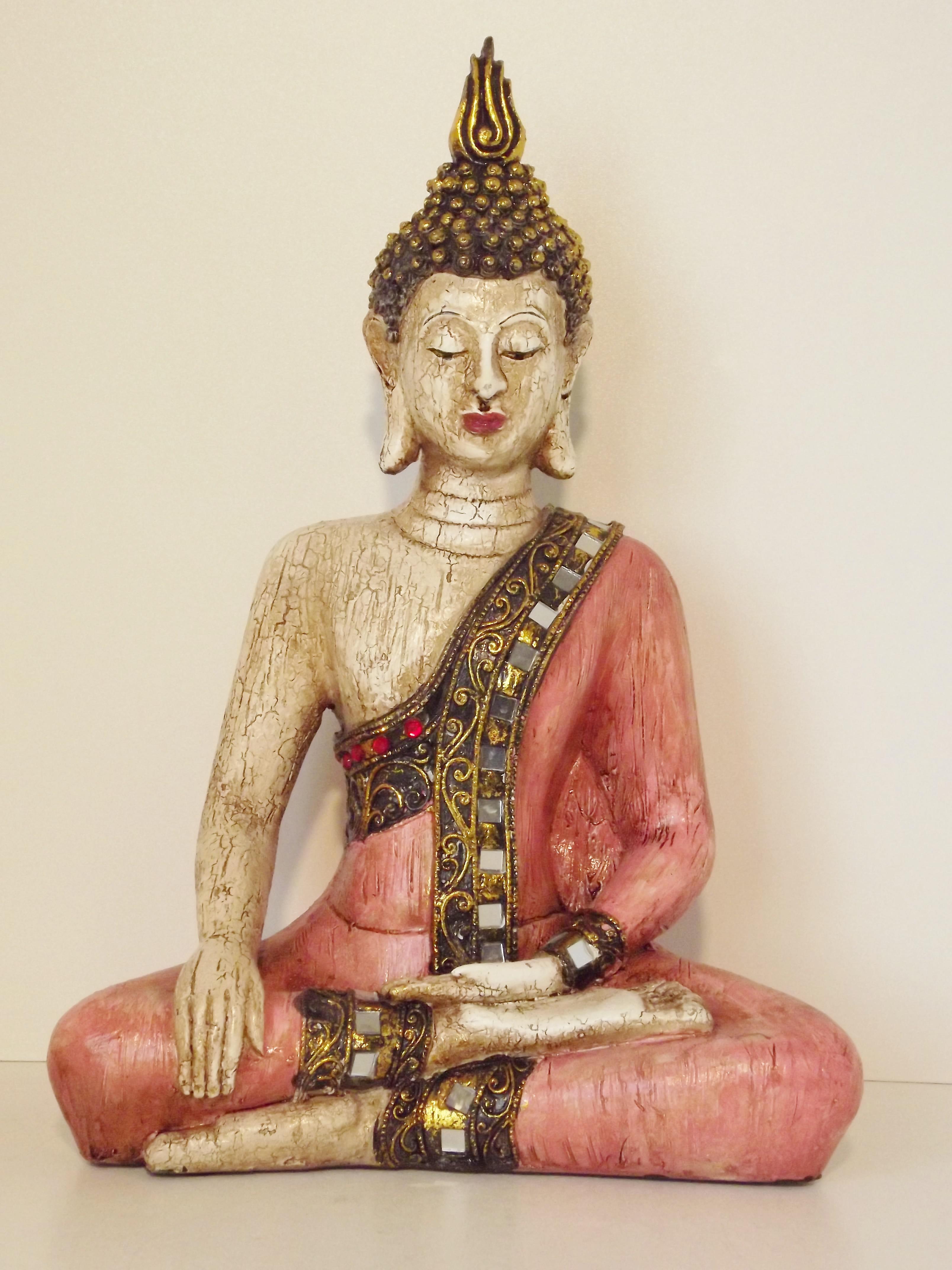Thai Buddha Statue Pink 35cm