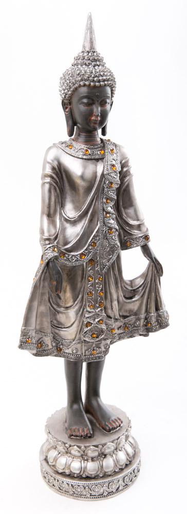 Thai Buddha Statue Standing Silver