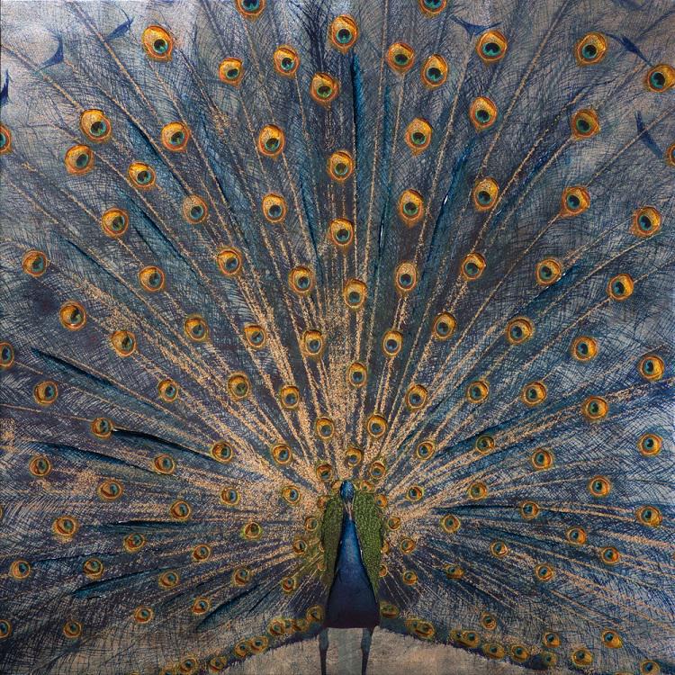 Peacock Feathers Painting Wall Decoration